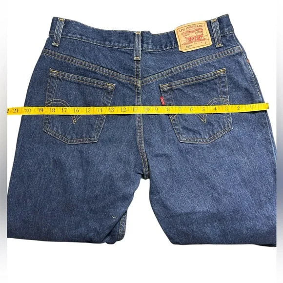VNTG Levi’s 550 Classic Relaxed Women’s 12 Dark Wash Like New High Rise Straight - Picture 12 of 12